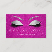 Makeup Eyebrow Lashes Glitter Silver Grey Hot Pink Visitekaartje (Voorkant)