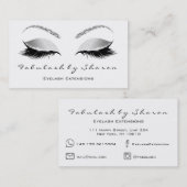 Makeup Eyebrow Lashes Glitter Silver Grey White Visitekaartje (Voorkant / Achterkant)