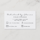 Makeup Eyebrow Lashes Glitter Silver Grey White Visitekaartje (Achterkant)