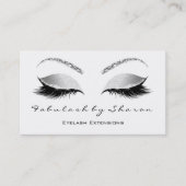 Makeup Eyebrow Lashes Glitter Silver Grey White Visitekaartje (Voorkant)