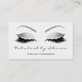 Makeup Eyebrow Lashes Glitter Silver Grey White Visitekaartje