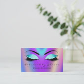 Makeup Eyebrow Lashes Glitter Skinny Blue Paars Visitekaartje (Staand voorkant)