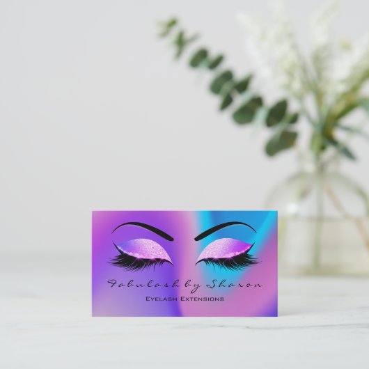 Makeup Eyebrow Lashes Glitter Skinny Miami Beach Visitekaartje (Staand voorkant)