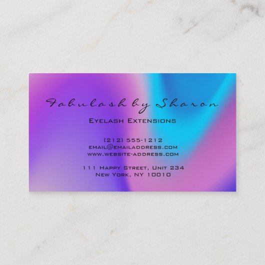 Makeup Eyebrow Lashes Glitter Skinny Miami Beach Visitekaartje (Achterkant)