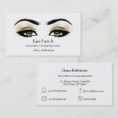 Makeup Eyebrow Lashes Gold White Beauty Visitekaartje (Voorkant / Achterkant)