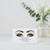 Makeup Eyebrow Lashes Gold White Beauty Visitekaartje (Staand voorkant)