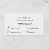 Makeup Eyebrow Lashes Gold White Beauty Visitekaartje (Achterkant)