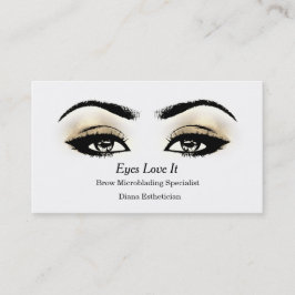 Makeup Eyebrow Lashes Gold White Beauty Visitekaartje
