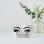 Makeup Eyebrow Lashes Next Appointment Card Grey Afsprakenkaartje (Staand voorkant)