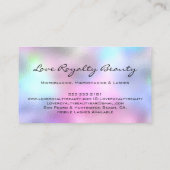 Makeup Eyebrow Logo Lash Holografisch Roze Visitekaartje (Achterkant)