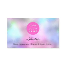 Makeup Eyebrow Logo Lash Holografisch Roze