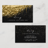 Makeup Eyebrow Name Lash Glitter Black Gold Confet Visitekaartje (Voorkant / Achterkant)