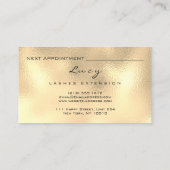 Makeup Eyebrow Name Lash Glitter Glam Gold Afsprakenkaartje (Achterkant)