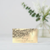 Makeup Eyebrow Name Lash Glitter Glam Gold Afsprakenkaartje (Staand voorkant)