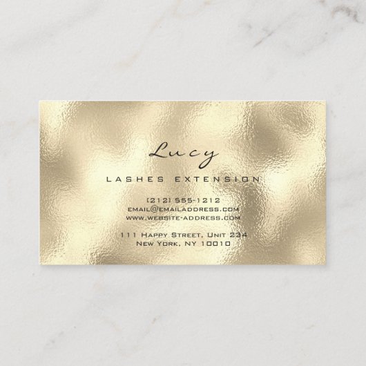 Makeup Eyebrow Name Lash Glitter Golden Eyes Visitekaartje (Achterkant)