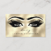 Makeup Eyebrow Name Lash Glitter Golden Eyes Visitekaartje (Voorkant)