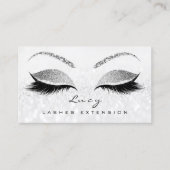 Makeup Eyebrow Name Lash Glitter Gray Silver Grey Visitekaartje (Voorkant)