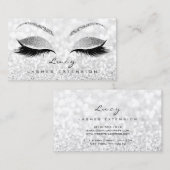 Makeup Eyebrow Name Lash Glitter Gray Silver Lucy Visitekaartje (Voorkant / Achterkant)
