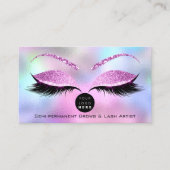 Makeup Eyebrow Name Lash Glitter Pink Logo Visitekaartje (Voorkant)