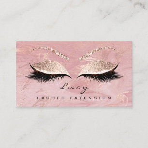 Makeup Eyebrow Name Lash Glitter Pink Marmer Visitekaartje