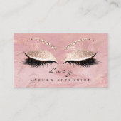 Makeup Eyebrow Name Lash Glitter Pink Marmer Visitekaartje (Voorkant)