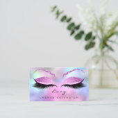 Makeup Eyebrow Name Lash Glitter Pink Paars Visitekaartje (Staand voorkant)