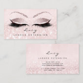 Makeup Eyebrow Name Lash Glitter Pink Princess Visitekaartje (Voorkant / Achterkant)