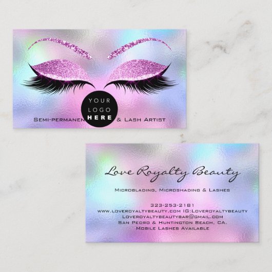 Makeup Eyebrow Name Lash Glitter Shatiana Logo1 Visitekaartje (Voorkant / Achterkant)