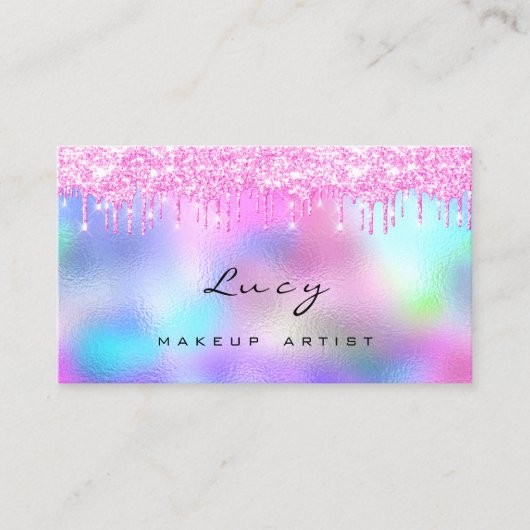 Makeup Eyebrow Name Lashes Fuchsia Pink Drives Visitekaartje (Voorkant)