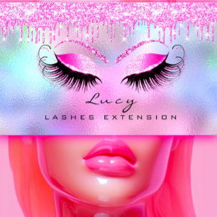 Makeup Eyebrow Name Lashes Glitter Pink Drives Visitekaartje