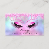 Makeup Eyebrow Name Lashes Glitter Pink Drives Visitekaartje (Voorkant)