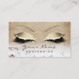 Makeup Eyebrow Ombre Lashes Glitter Gold Marble Visitekaartje