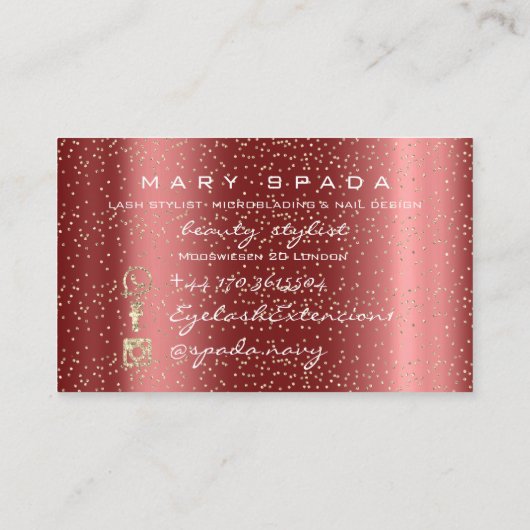 Makeup Eyebrows Lash Browns Burgundy Spark Nails Visitekaartje (Achterkant)