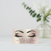 Makeup Eyebrows Lash Roos Gold Pink Blush Glitter Visitekaartje (Staand voorkant)