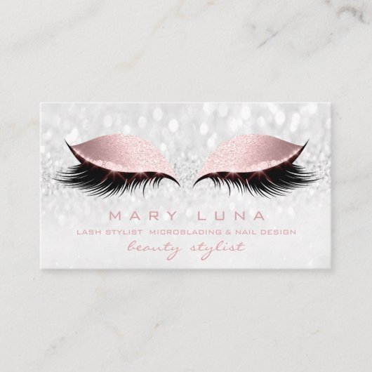 Makeup Eyebrows Lash Roos Gray Silver Pink Studio Visitekaartje (Voorkant)