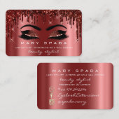 Makeup Eyebrows Lashes Burgundy Spark Nails Visitekaartje (Voorkant / Achterkant)