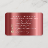 Makeup Eyebrows Lashes Burgundy Spark Nails Visitekaartje (Achterkant)