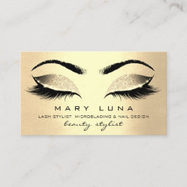 Makeup Eyebrows Lashes Champaigne Gold Visitekaartje