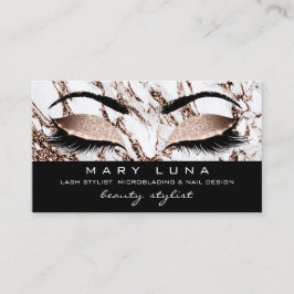 Makeup Eyebrows Lashes Copper Gold Marble Molten Visitekaartje