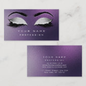 Makeup Eyebrows Lashes Exention Paars Silver Visitekaartje (Voorkant / Achterkant)