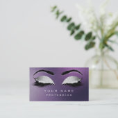 Makeup Eyebrows Lashes Exention Paars Silver Visitekaartje (Staand voorkant)