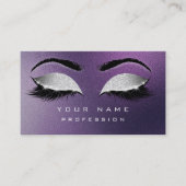 Makeup Eyebrows Lashes Exention Paars Silver Visitekaartje (Voorkant)