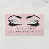 Makeup Eyebrows Lashes Extension Roze Glitter Visitekaartje (Voorkant)