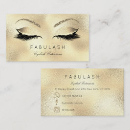 Makeup Eyebrows Lashes Glitter Beauty Gold VIP Visitekaartje