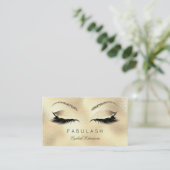 Makeup Eyebrows Lashes Glitter Beauty Gold VIP Visitekaartje (Staand voorkant)