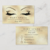 Makeup Eyebrows Lashes Glitter Diamond Gold Custom Visitekaartje (Voorkant / Achterkant)