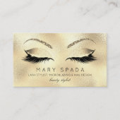 Makeup Eyebrows Lashes Glitter Diamond Gold Custom Visitekaartje (Voorkant)