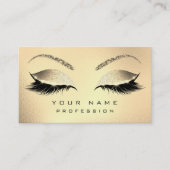 Makeup Eyebrows Lashes Glitter Diamond Gold Glam1 Visitekaartje (Voorkant)