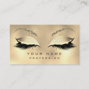 Makeup Eyebrows Lashes Glitter Diamond Gold Glam Visitekaartje