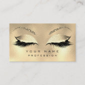 Makeup Eyebrows Lashes Glitter Diamond Gold Glam Visitekaartje (Voorkant)